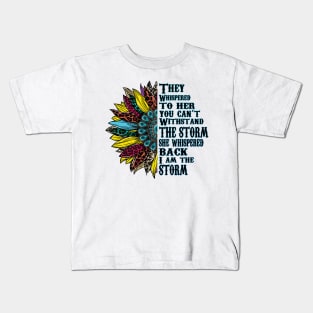 They Whispered to her you cannot Colorful Sunflower Kids T-Shirt